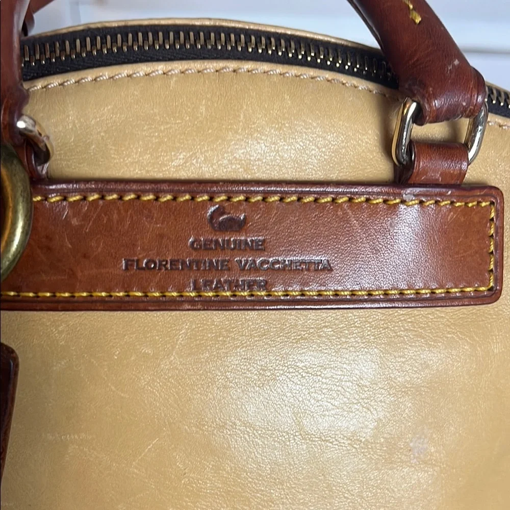 Dooney & Bourke Tan and Brown Satchel with Structured Design - Picture 4 of 13
